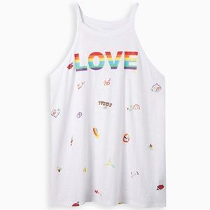 NWT Torrid 00 (M/L) Pride Love Tank Top, Women's T-Shirt Tee, Medium Large, LGBT